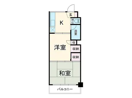 やんぱる大和(2K/3階)の間取り写真