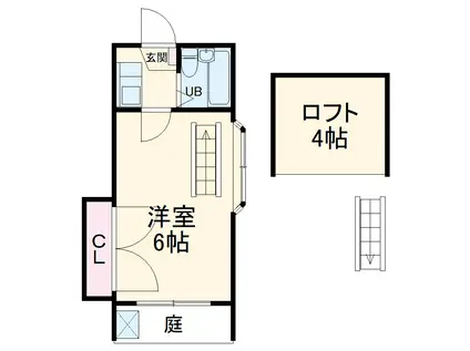 パークアベニュー(1K/2階)の間取り写真