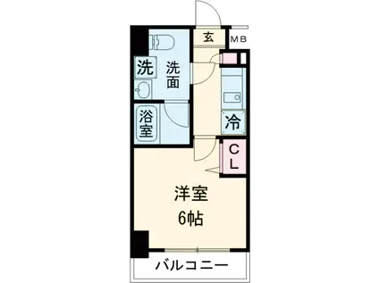 メインステージ立川Ⅱ(1K/5階)の間取り写真