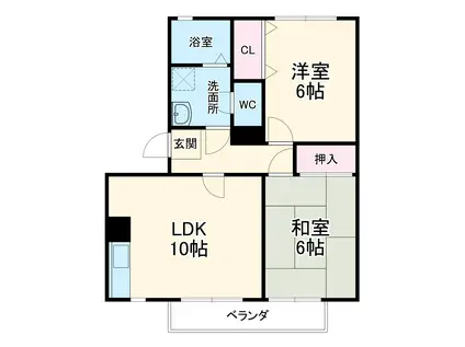 ロイヤルパレス弥富(2LDK/3階)の間取り写真