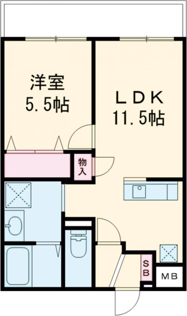 クラルテ桂川(1LDK/3階)の間取り写真