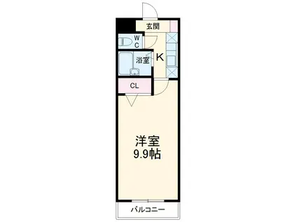 サンフラット00(1K/3階)の間取り写真