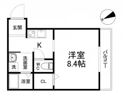 リブトウダ(1K/3階)の間取り写真