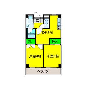 エミナンスF(2DK/1階)の間取り写真