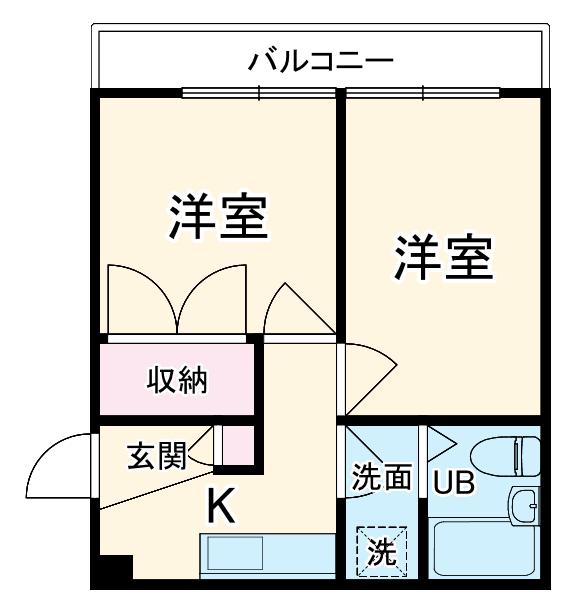 ミュージアムコンド百合ヶ丘(2K/1階)の間取り写真