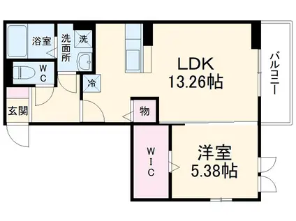 アムール岩塚(1LDK/2階)の間取り写真