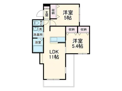ヴィステリオ(2LDK/3階)の間取り写真