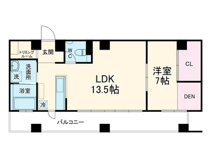 シュシュパルク六条院(1LDK/2階)の間取り写真