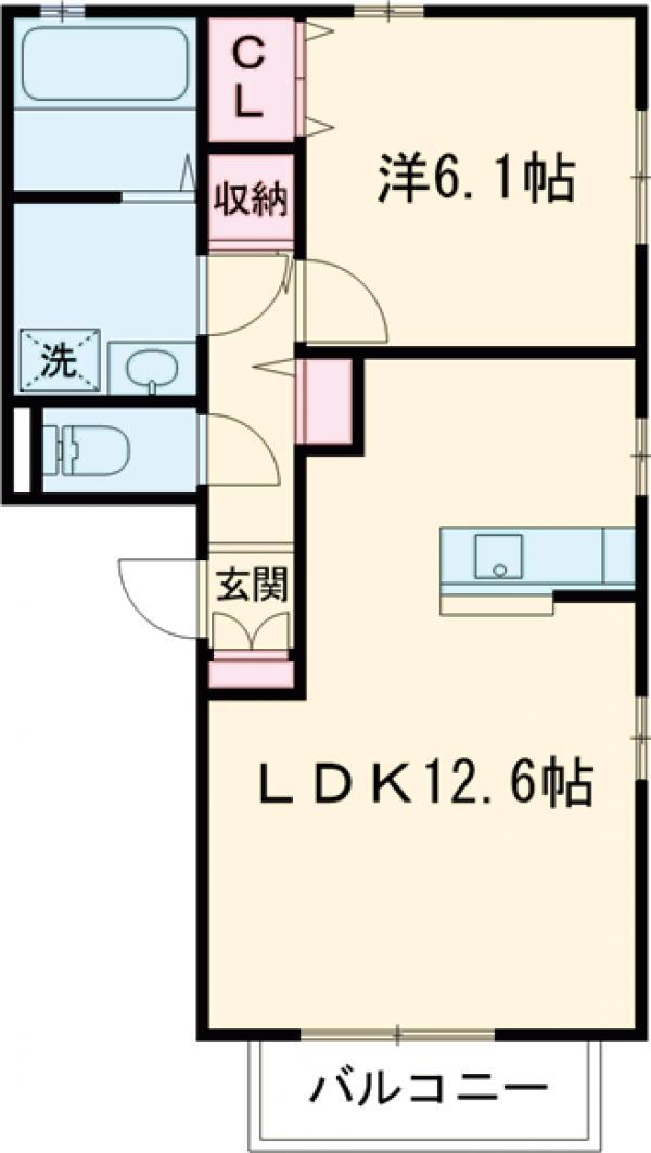 パラシオンABE(1LDK/2階)の間取り写真