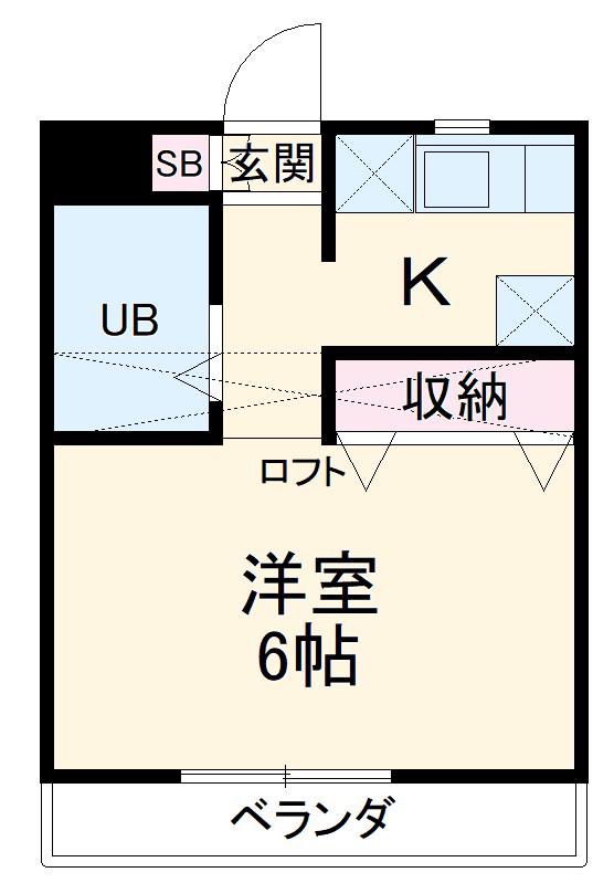 小池ハイツ(1K/2階)の間取り写真