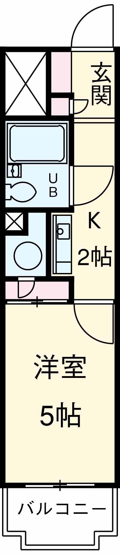 ベル島田(1K/4階)の間取り写真