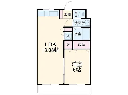 アーバンハイムINA(1LDK/1階)の間取り写真