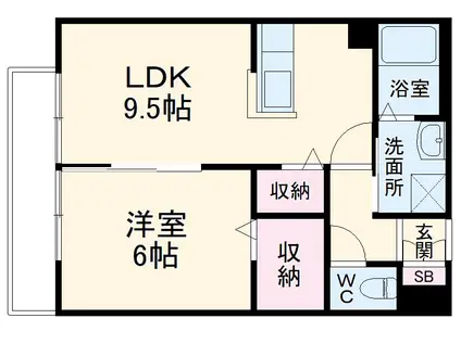 リトルタウン・イワモトC(1LDK/2階)の間取り写真