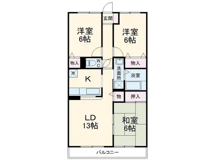 ショーファミーユ(3LDK/2階)の間取り写真
