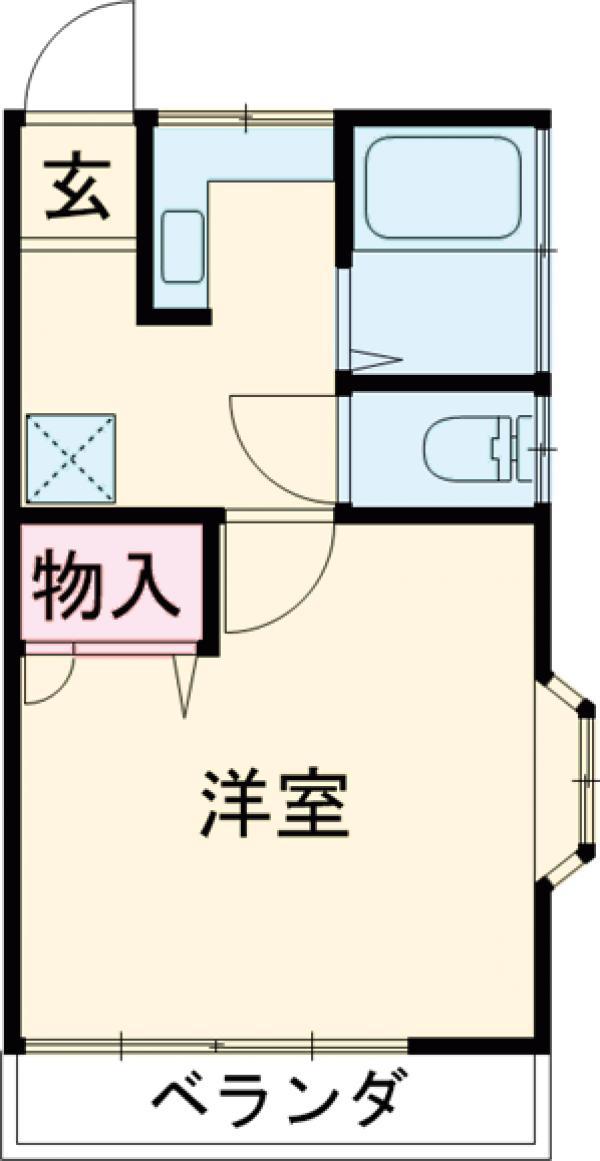 タマダハイツＢ(1K)の間取り写真