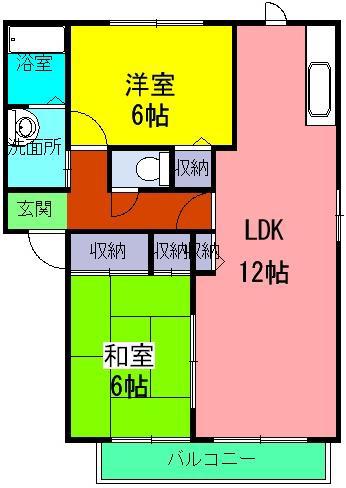 グリーン　オアシス(2LDK)の間取り写真