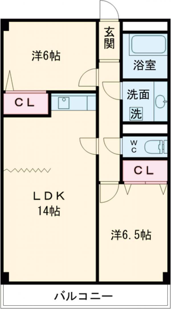 アパートメントカヤ田園調布(2LDK/2階)の間取り写真