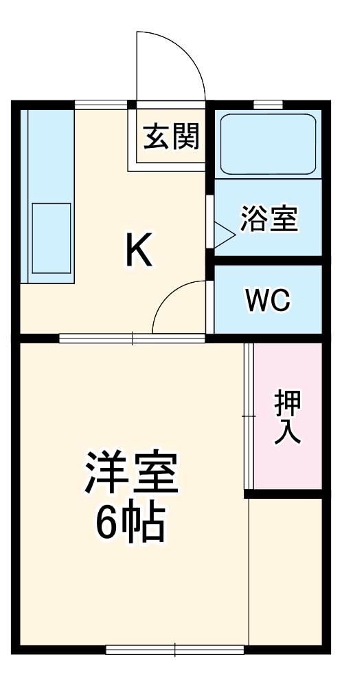 パレス三喜Ⅰ(1K/2階)の間取り写真