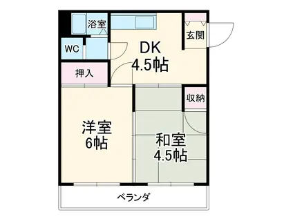 湯浅マンション(2K/3階)の間取り写真