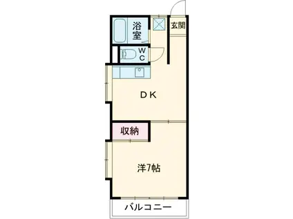 マンションソレイユ(1DK/1階)の間取り写真