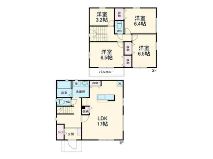 武蔵野線 南流山駅 徒歩18分 2階建 築3年(4LDK)の間取り写真