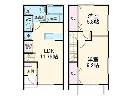 プリエ コートドール(2LDK/1階)の間取り写真