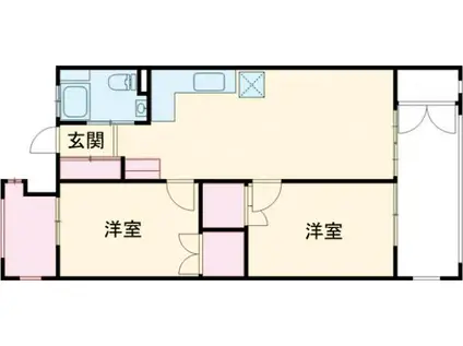 ハイツマンション(2LDK/4階)の間取り写真