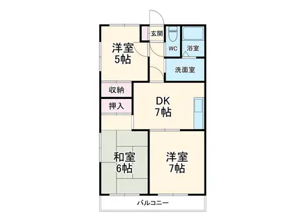 中村レジデンス(3DK/1階)の間取り写真