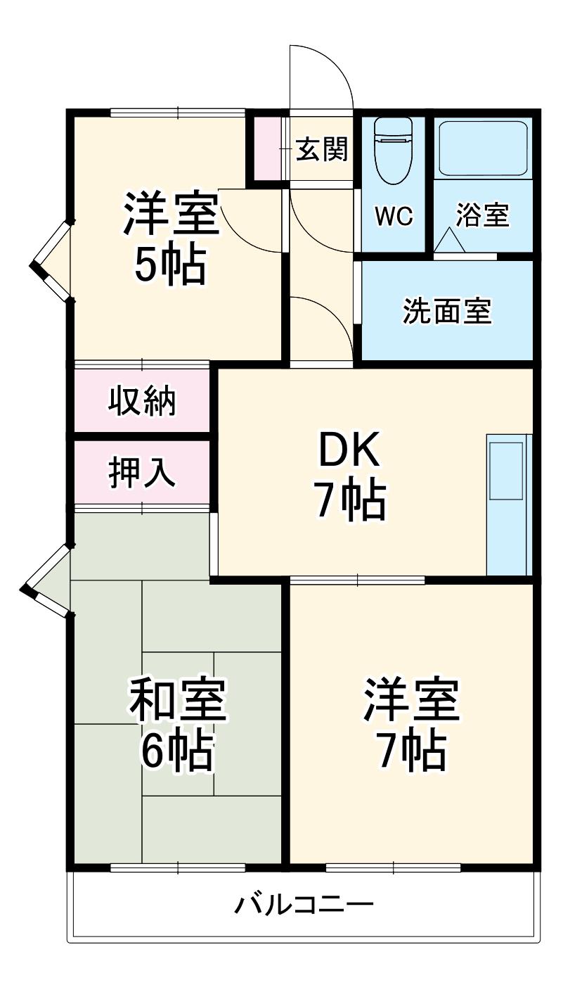 中村レジデンス(3DK/2階)の間取り写真