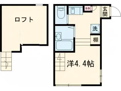 スカイレジデンス(1K/2階)の間取り写真