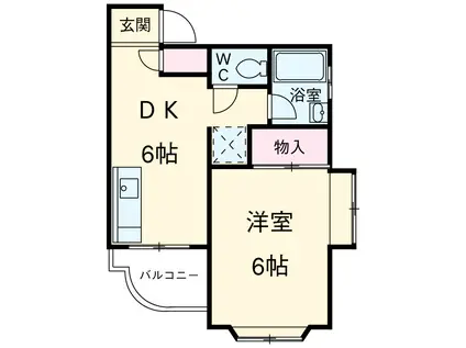 第2いづみマンション(1DK/1階)の間取り写真