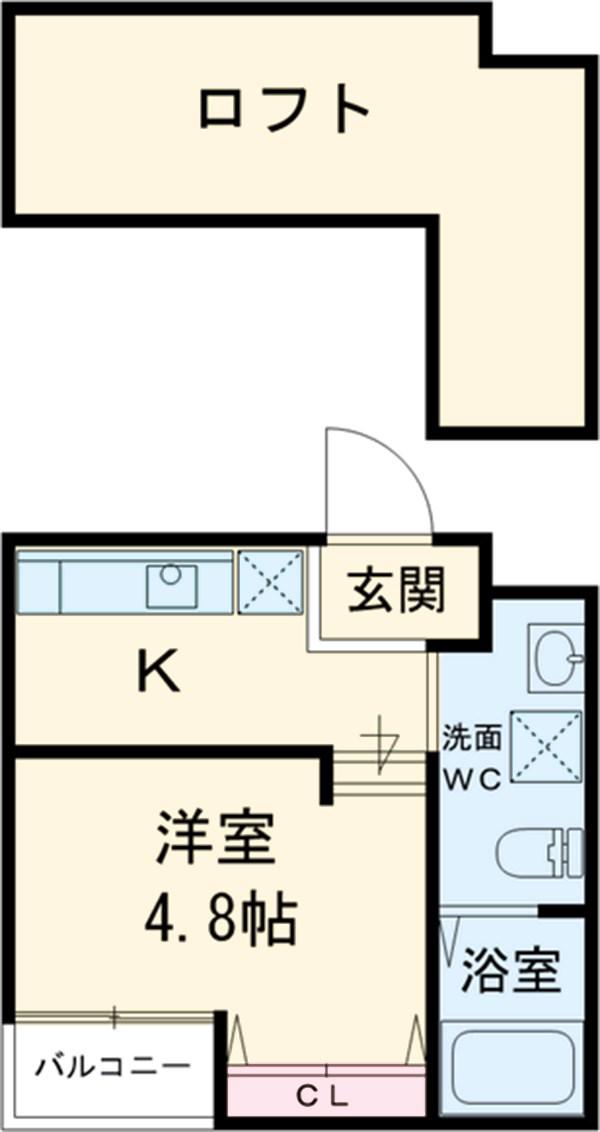 グランビア池上町(1K/2階)の間取り写真