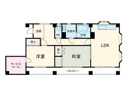 ティンカーベル(2SLDK/3階)の間取り写真