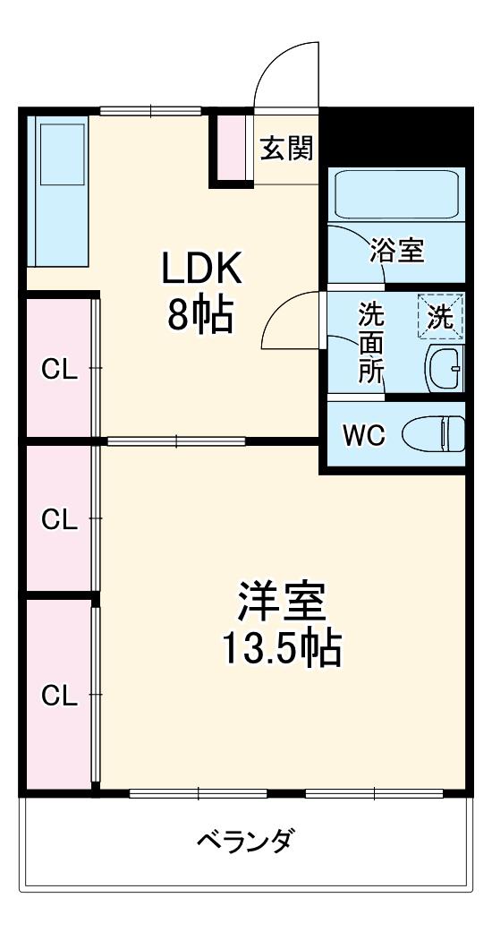 ヨイマンション(1LDK/6階)の間取り写真