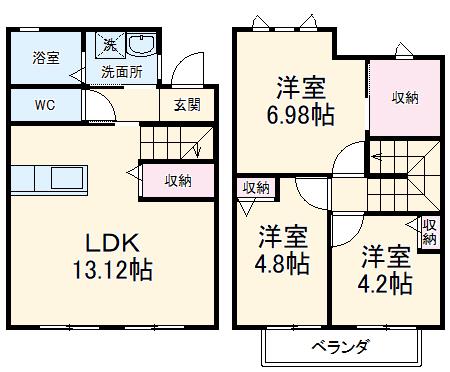 メゾンブランシェ(3LDK)の間取り写真