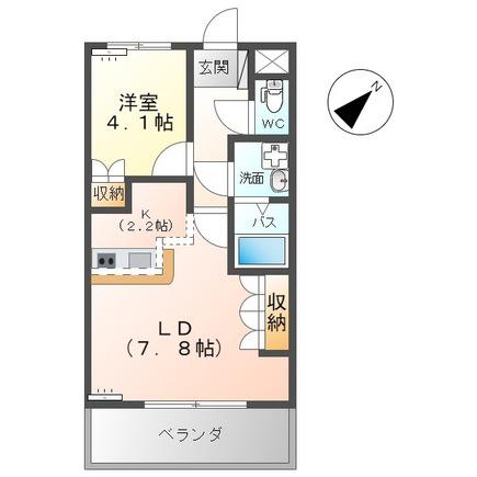 CRESCENT(1LDK/1階)の間取り写真