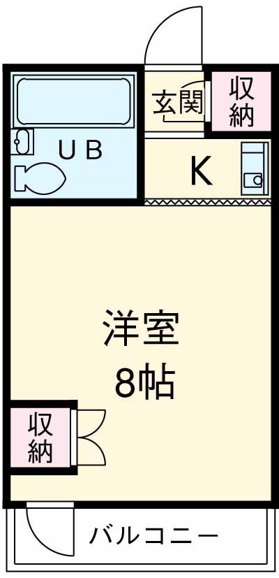 コーポベルA棟(1K/2階)の間取り写真