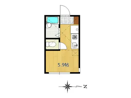イクタスきらら(ワンルーム/2階)の間取り写真