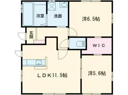 東北本線 宇都宮駅 バス乗車時間：30分 野尻バス停で下車 徒歩10分 1階建 築11年(2LDK)の間取り写真