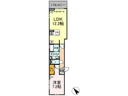 コルマール(1LDK/3階)の間取り写真