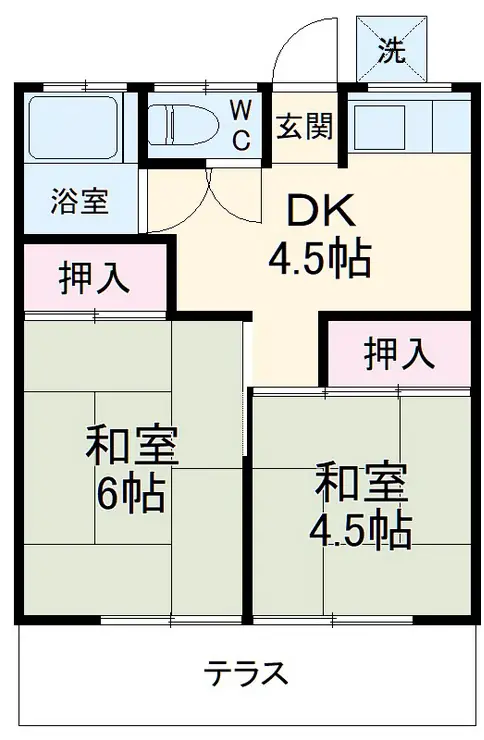 コーポ卯月 1階階 間取り