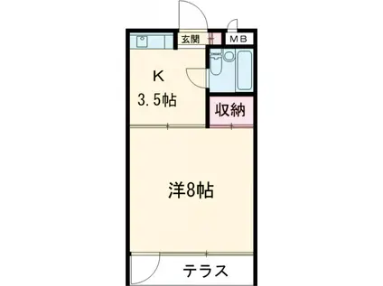 レヂオンス高幡不動(1K/1階)の間取り写真