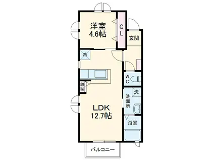 エール アンジュ(1LDK/2階)の間取り写真