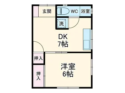 コーポ榎土(1DK/1階)の間取り写真