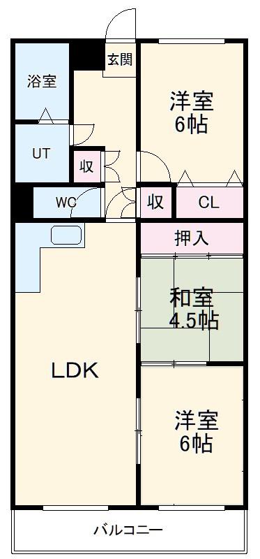 第2不二マンション(3LDK/1階)の間取り写真