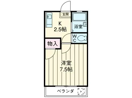 トサキハイツⅠ(1K/2階)の間取り写真