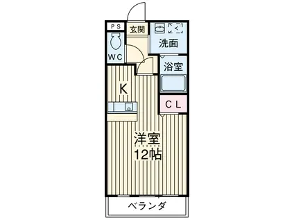 エターナル(1K/3階)の間取り写真