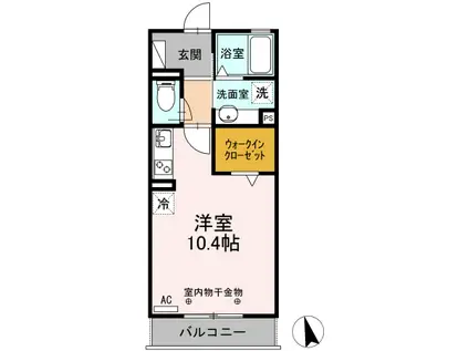 セレッサドス(ワンルーム/2階)の間取り写真