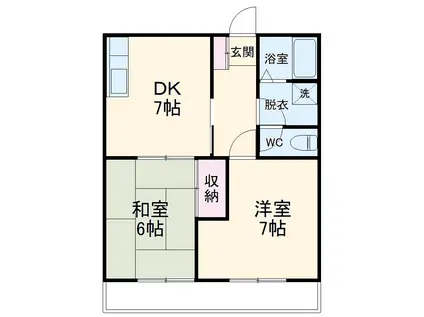 グリーンヒルA(2DK/2階)の間取り写真