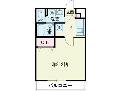 リブリ・EVA CREST(1K/1階)の間取り写真